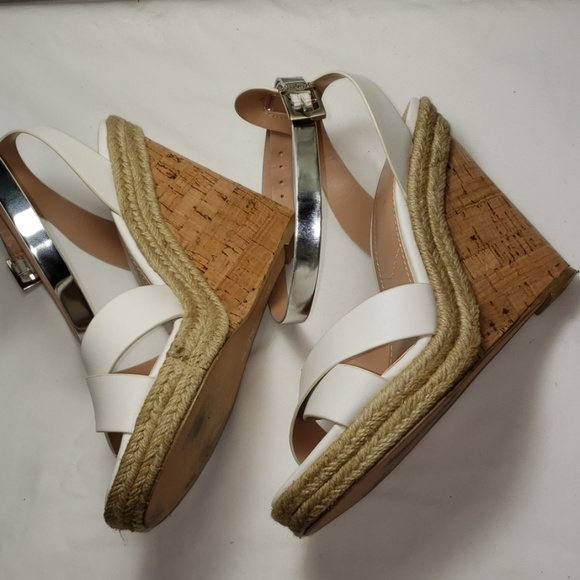 Charles David 7 White & Silver Wedges - Picture 3 of 8